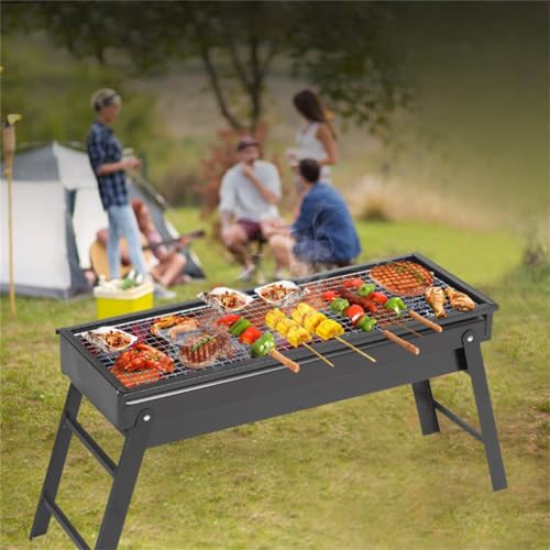 Estufa de barbacoa versión extendida con estante metálico de carbón 4