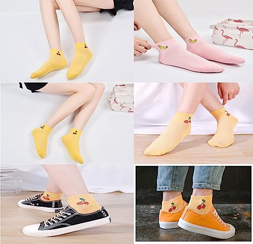 Fruit Embroidered Ankle Socks Cute No Show Socks for Women, Ladies, Girls4
