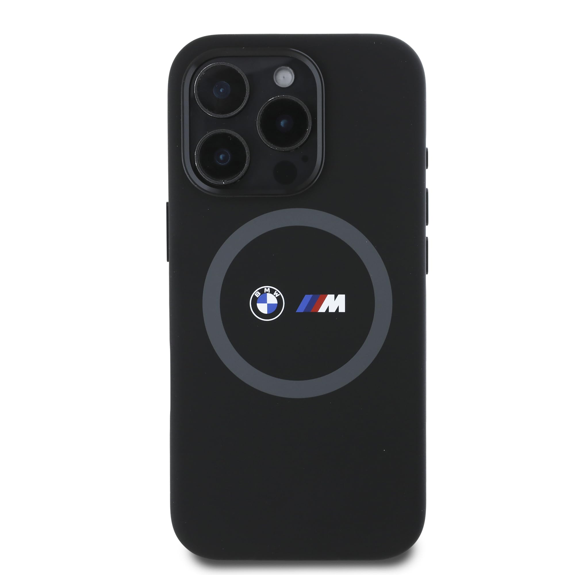 CG Mobile BMW HC M - Funda de teléfono diseñada para iPhone 16 Pro MAX, Duradera, a Prueba de Golpes, Compatible con Magsafe, Funda de Silicona Impresa con Anillo, Color Negro