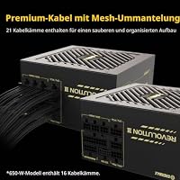 ENERMAX Revolution III 750 Watt |vollmodulares ATX 3.1-Netzteil | PCIe 5.1 |80 Plus Gold |flüsterleiser 120mm FDB-Lüfter | 105°C jap. Kondensatoren | ERV750G-AHG-MAC – Ansicht 4