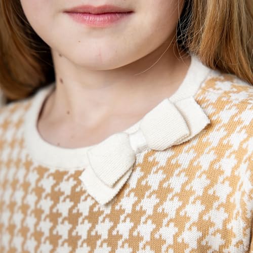 Image of Hope & Henry Girls' Long Sleeve Bow Detail Intarsia Sweater Dress
