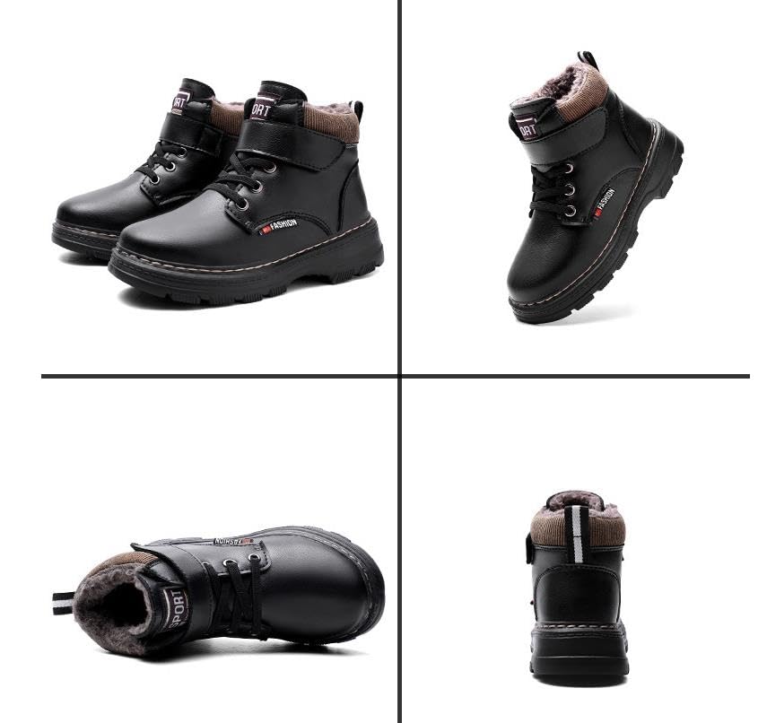Kids/Boys PU Cotton Boots Fur Lined Snow Boots Oxford Shoes (Kids/Big Kids)4