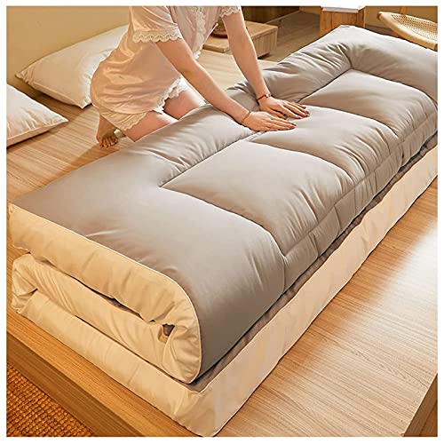 YRRA Japón Tatami Suelo ​Futón Colchón, Plegable Sleeping Pad Respirable Cómodo Colchón Almohadilla Topper Alfombrilla De Tatami, para Invitados Camping Viaje,Gris,150x200cm Cover