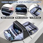 Yarwo Toiletry Travel Bag for Men and Women, Water-resistant Toiletry Organizer Hygiene Bag with Handle and Hanging Hook, Compact Dopp Kit Toiletry Travel Pouch for Shaver, Skincare, Shower Essentials