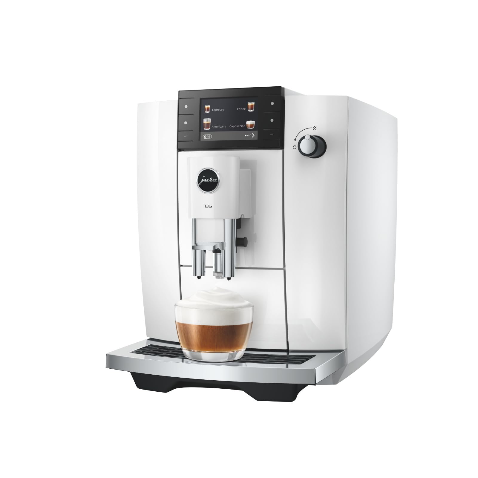 Jura - E6 Piano White (ED) - Macchina da Caffè Automatica con display da 3,5” a colori,17 Specialità, estrazione Light Brew e P.A.G.2