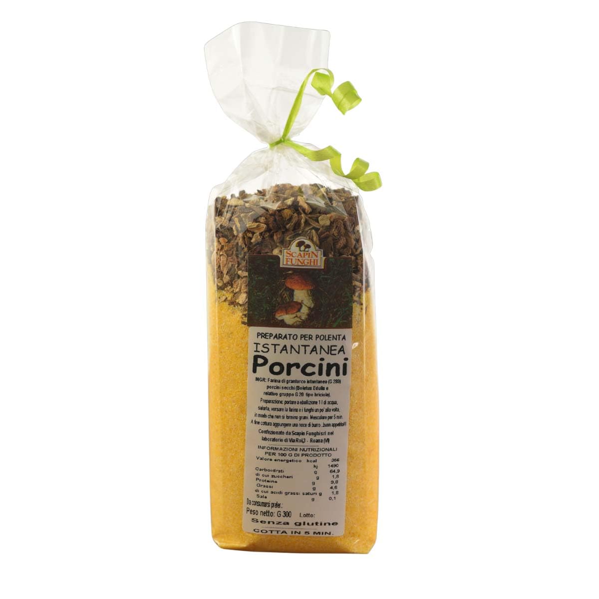 Cesta Portule - los sabores de la montaña en tu mesa, con arroz con porcini, polenta con hongos y setas en aceite. Cesta de regalo gourmet de la meseta de Asiago.