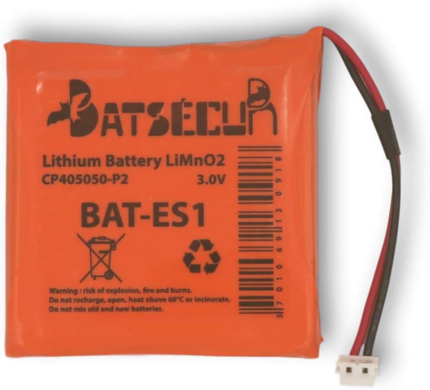BATSÉCUR - alarm battery - BAT-ES1 - compatible BATT-ES1, CP405050-P2, BATT-RKP1, Pyronix, 3V 4Ah