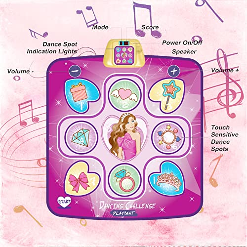 Dance Mat For Kids, Upgraded Bluetooth Dance Mat For Kids Ages 4-8 Toys For Girls Musical Dance Pad Kids Game Step Play Mat Adjustable Volume, Built-In Music, 7Modes Kids Christmas Birthday Gifts #TOP6