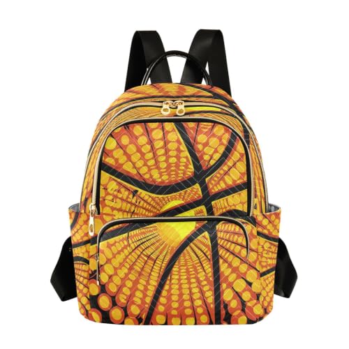 Sac à dos basket-ball orange abstrait et mini sac bandoulière de voyage pour ado