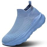 Mens Walking Shoes Slip on Lightweight Breathable Running Sneakers Workout Athletic Tennis Gym Soft Sole