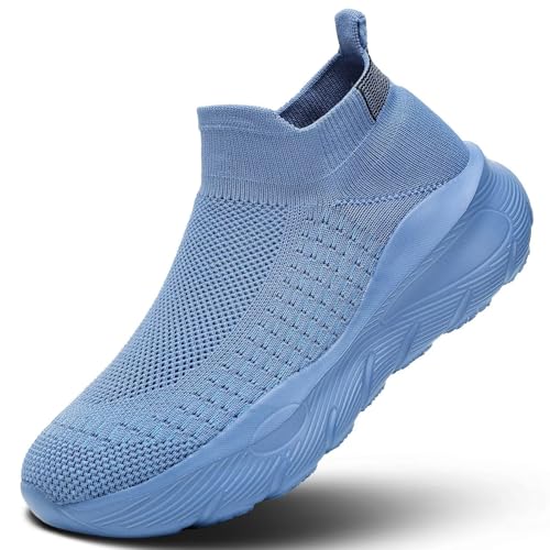 Mens Walking Shoes Slip on Lightweight Breathable Running...