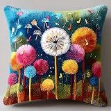 Taxpy Knüpfkissen Set 43x43 cm zum Selber Knüpfen,Verträumter Löwenzahn,DIY Kissenbezug Handarbeiten Dekokissen für Sofa & Schlafzimmer,Knüpfteppich Für Kinder Und Erwachsene