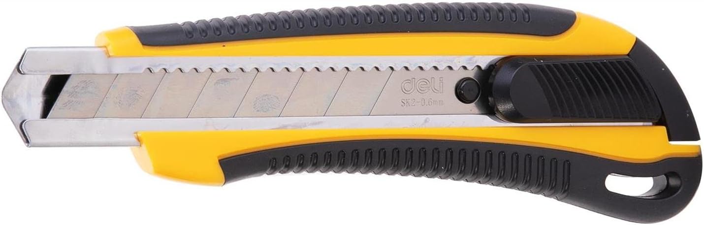Deli E2064 Paper Cutter with 8 Snap off Blades, Assorted|Cutting Knife 18mm