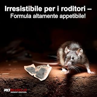 Roshield Super Forte Veleno per Topi e Ratti, Veleno per Topi Professionale, Esca Topicida Ratticida in Bustine di Pasta Fresca, Rodenticida Potente, Uso Esterno ed Interno, 100% Made in Italy