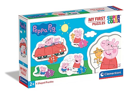 Clementoni - Puzzle infantil Peppa Pig, progresivo 3-6-9-12 piezas, My First Puzzle, a partir de 2 años (20829)