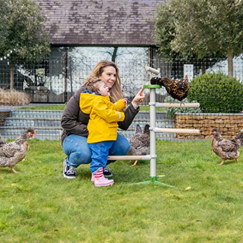 Image of Freestanding Chicken Perch | Sturdy Wooden Universal Roosting System | Exercise, Train and Treat Your Chickens! | Place Anywhere in Your Yard | Poultry Playground Kit