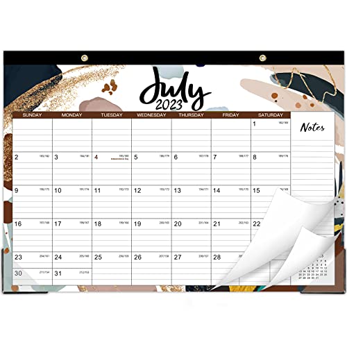 2023-2024 Desk Calendar - 18 Months Large Desk Calendar From Jul 2023 - Dec 2024, 17" X 12", Desk Calendar 2023-2024 With 2 Corner Protectors, Ruled Blocks With Julian Dates, Perfect Desk Calendar #TOP2
