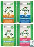 Greenies (4 Pack) Feline Dental Cat Treat Variety Bundle 4 Flavors - 2.1oz Each Bag, (1) Tempting Tu