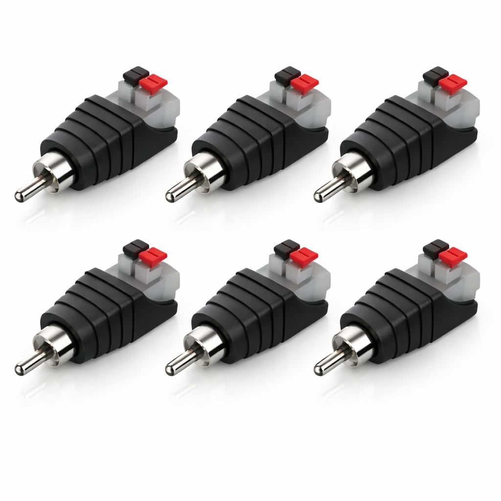 Amazon | SELECOCO スピーカーワイヤー to RCA コネクタ 6個セット RCA