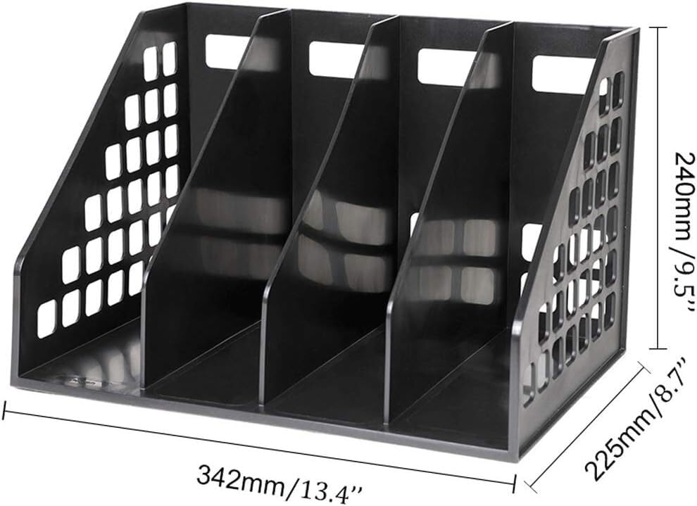 Range-revues en métal argenté robuste pour étagère de bureau - 2