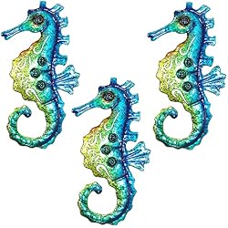Seahorse Wall Art-Metal Coastal Wall Hanging, Beach Theme Home Decoration