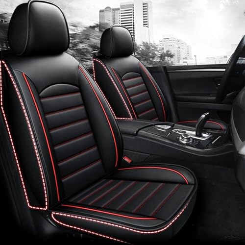AIYITUI Capas de assento de carro para Sko-da Octavia Mk3 /Estate/2018 2019, couro impermeáveis respirável conjuntos de cobertura assentos capa assento protetores acessórios, Black_Red/A