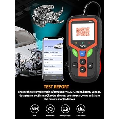 OBD2 Scanner - Car Code Reader Diagnostic Tool for Check Engine Light, Fault Code Reader & Reset, Real-Time Data, Voltage Test, EVAP & I/M Readiness for All OBD II Cars Since 1996 OBD2 V321