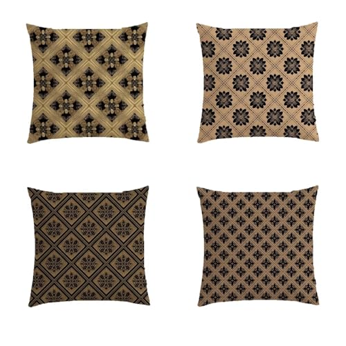 Housse de coussin 60x60 cm aspect lin double face : finition fermeture invisible