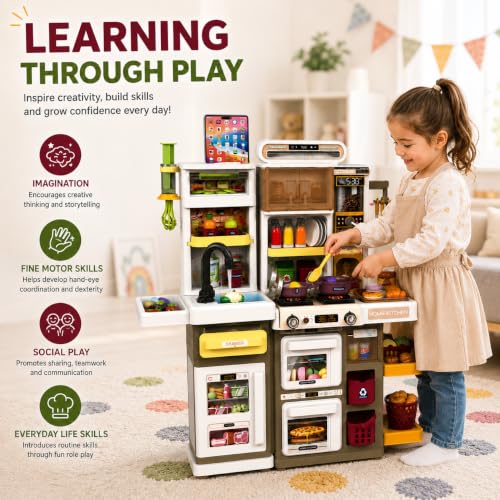 Image of Kids Kitchen Play Set with Lights & Sounds (66pcs)