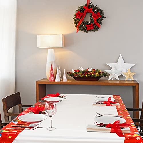 Irenare 6 Pieces Christmas Tablecloth Santa Claus Plastic Table Cover Plastic Waterproof Tablecloth Disposable Waterproof Tablecloth For Christmas Party Home Dining Table Supplies, 42.5 X 70 Inches #TOP6
