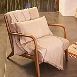 Algodón 70%. Poliéster 30% La Mallorquina Foulard - Flecos (150x180 cm - Capuccino)