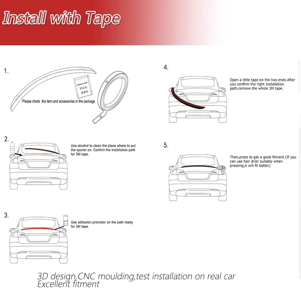 Carbon Fiber Rear Spoiler fits for BMW F10 Base&M Sport M5 Sedan 2011-2018 Custom Parts Trunk Lip Spoiler Rear Wing Spoiler Lip Body Kits Factory Outlet
