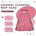 KLHB-YF 21 Oz Pink Cotton Mop Head Replacement Heavy Duty Industrial Commercial Mop Head Heavy Duty for Commercial & Home Cleaning