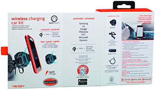 Ventev Wirelesspro Dock | Universal, Fast, Wireless Car Charger | Spring-Loaded Dual Arms For Effortless One-Handed Docking And A Rotating Vent Clip, Fast Wireless Charging | 3Ft #TOP4