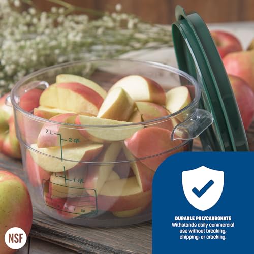 Image of Carlisle FoodService Products StorPlus Round Food Storage Container for Serving and Storing Hot or Cold Food, 2 Qt, 1 Count, Clear