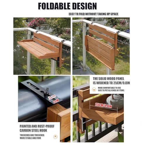 Mesa plegable de bar para balcón que ahorra espacio con diseño portátil 6