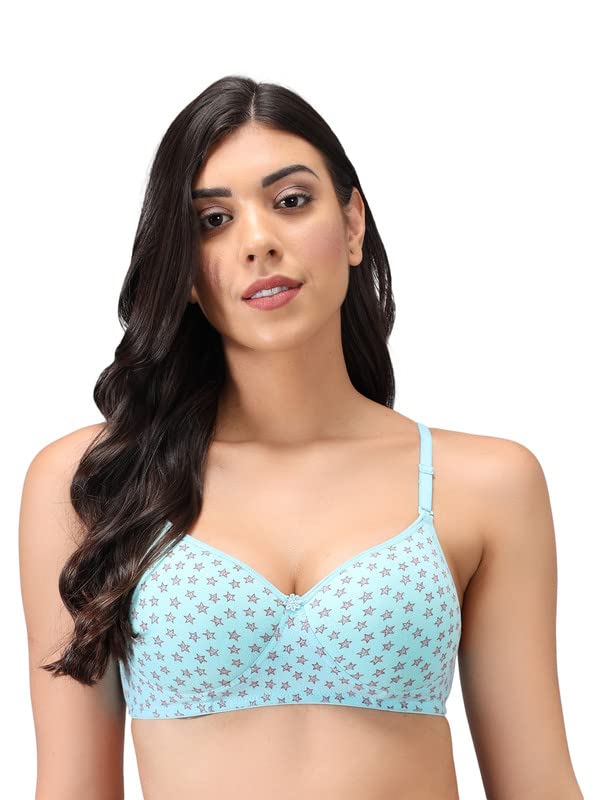 Image of Women's Cotton Lightly Padded Non-Wired T-Shirt Bra Pack of 2 (Reg HC-P2 Multicolor 30)