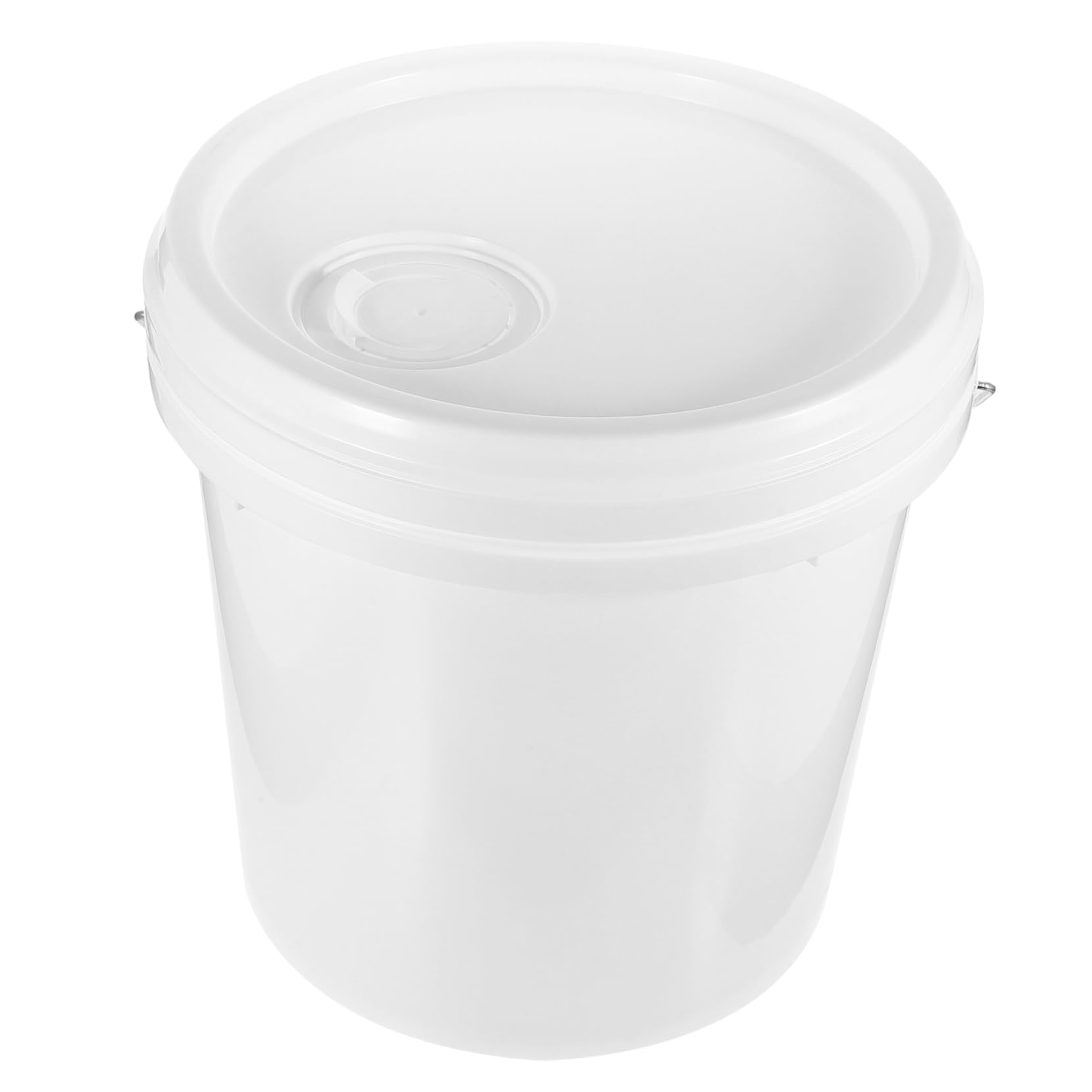 Cubo de Pintura Multifuncional 10l con Tapa Hermética Hdpe de Color Claro con Boca y Mango de Hierro para Almacenamiento y Embalaje de Pintura y Aceites, Uso Exterior E Industrial