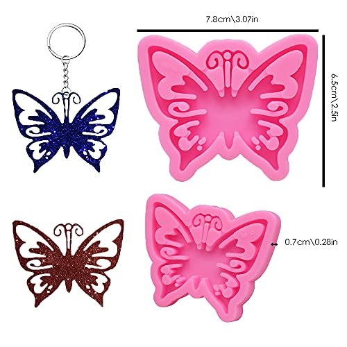 6 Pcs Butterfly Silicone Molds, Bosoirsou Non-Stick Baking Mould Fondant Mold For Cupcake Cake Decoration Gummy Chocolate Candy Polymer Clay Making - Pink #TOP4