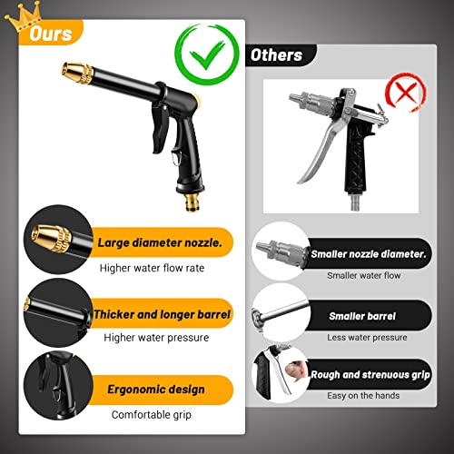 Garden Hose Nozzle With 4 Patterns, Soap Dispenser & Quick Connectors, Plastic High Pressure Washer Gun, Water Hose Nozzle Sprayer Heavy Duty, Spray Nozzle For Outdoor Car Washing #TOP5