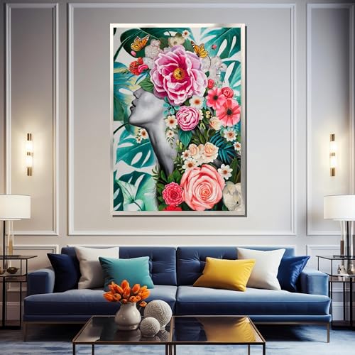 Décoration murale nature et fleurs avec cette toile botanique colorée