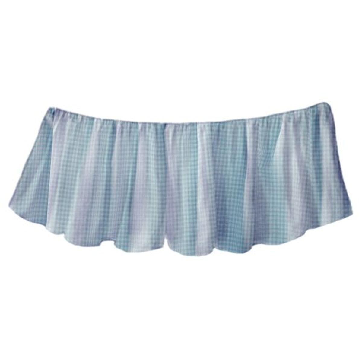 Amazon.com : bkb Gingham Round Crib Dust Ruffle, Blue : Baby