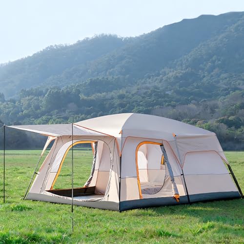 OYDAS Large Camping Tent 4-6 Person Instant Pop Up Tent Family Standing Upright Dome Tent Waterproof Cabin Tent for picnic Beach Travel Mountaineering