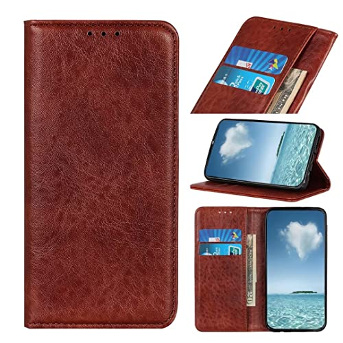 Étui en cuir Xiaomi Redmi Note 12 Turbo marron au design magnétique élégant