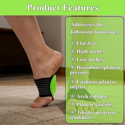 SHFGYG 3-Pair Arch Support Compression Sleeves for Plantar Fasciitis Relief & Foot Pain, Maximum Support for Flat Feet & High Arches, Men & Women, Black/Green - Thumbnail 3