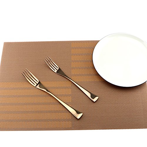 Uniturcky Silversmiths 20 Piece Beacon Flatware Set, Copper Mirror/Rose Gold, Service For 4 #TOP3