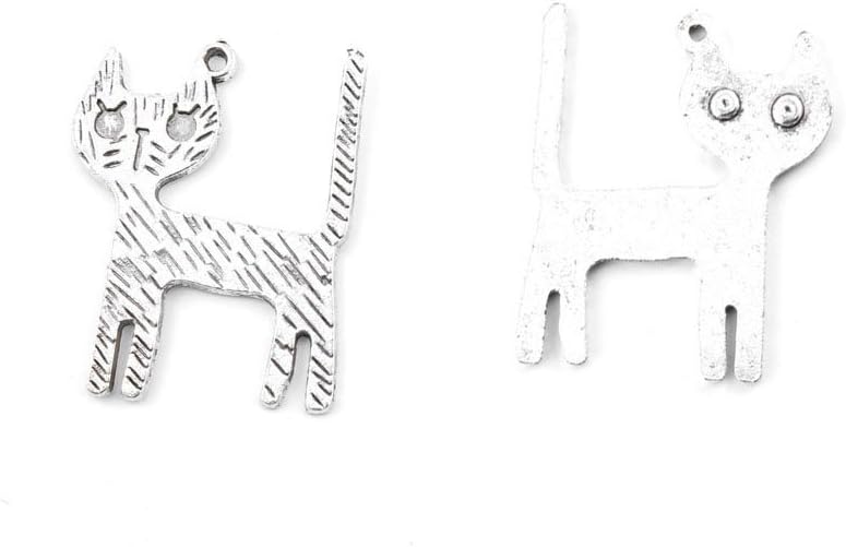 Jewelry Making Charms Retro Silver Tone for Necklace Pendant Bracelet Findings Vintage Bijoux Breloques Bulk G7AI8 Cat Pussy