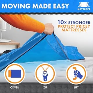 Nordic Elk Mattress Bags for Moving and Storage (King) Heavy Duty Moving Supplies, 8 Sturdy Handles, Strong Zipper, Mattress Cover Bed Bags, Storage Cover Essentials Packing Protector