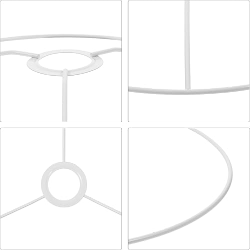 Miniatura 2 de Uonlytech Lámpara de anillo de metal para bricolaje, pantalla de alambre, marco de soporte, anillo de luz de hierro, cubierta redonda, soporte de