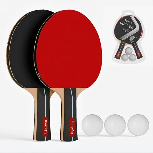 Lifelong Table Tennis Racquet Set |Table Tennis Racket Set|2 Bats &amp; 3 Training Tennis Balls | Table Tennis Bat 7 Plywood T...